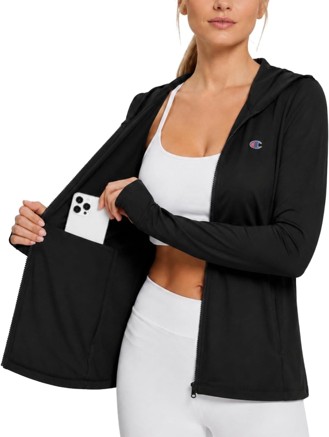 Champion Women's Sun Hoodie, Long Sleeve SPF 50+ UV Rash Guard Sun Shirt