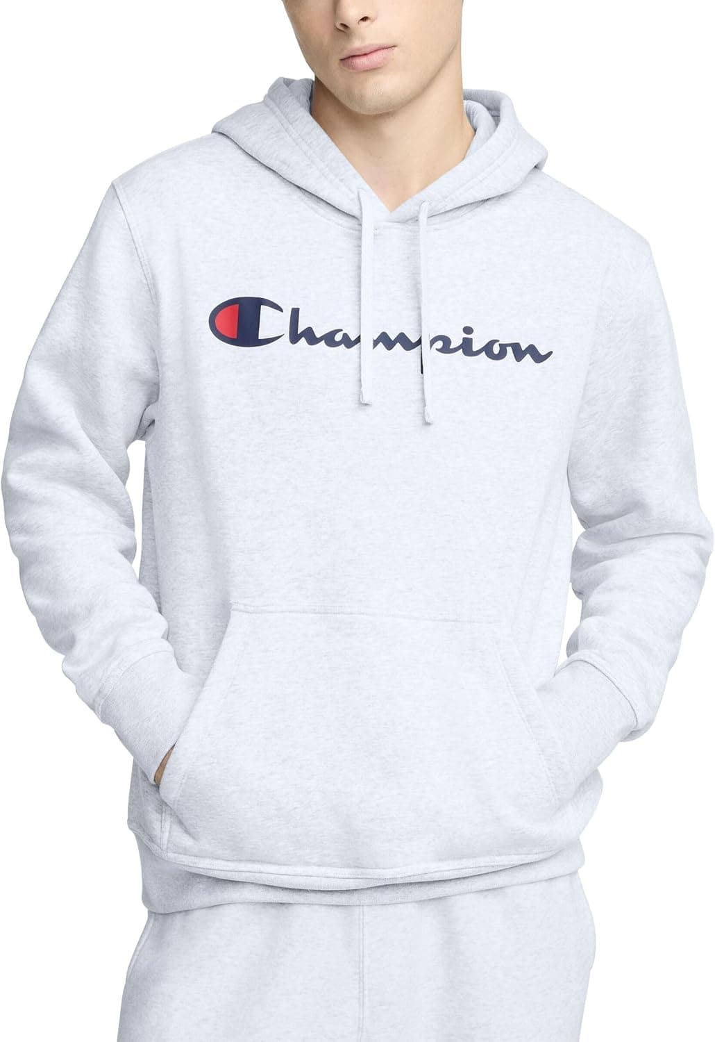 Champion Men's Pullover Graphic Fleece Hoodie, Standard Fit, Midweight Fleece, Classic Script Logo