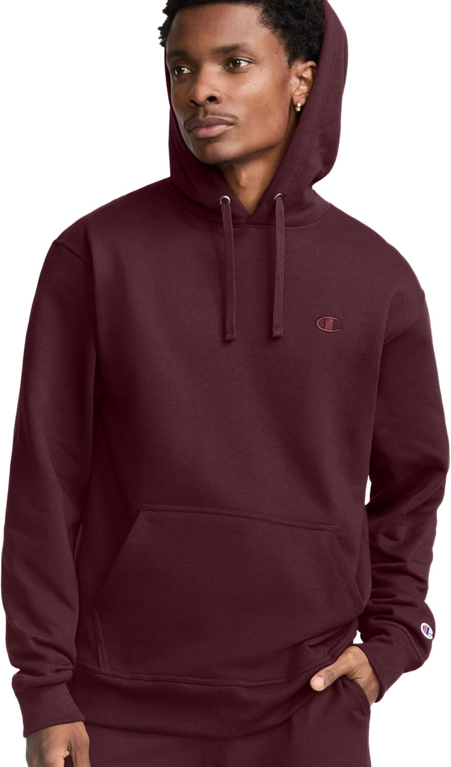 Champion Men's Pullover Fleece Hoodie, Midweight, C Logo (Reg. Or Big & Tall)