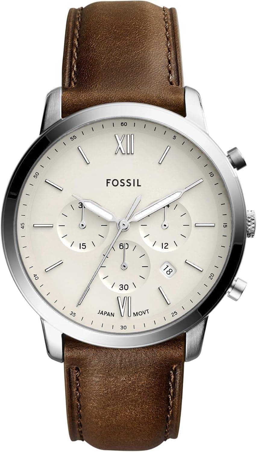 Fossil Men's Watch, Neutra Quartz Stainless Steel Chronograph Watch for Men