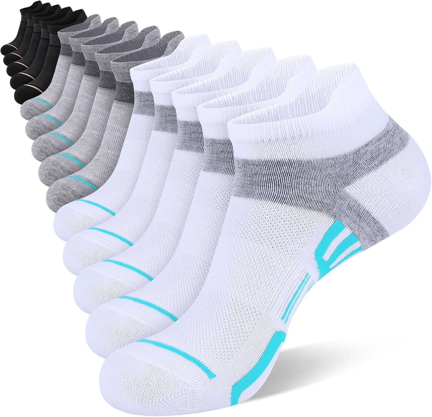 15 Pairs Womens Ankle Socks Lightweight Breathable Casual Low Cut Socks for Women With Heel Tab