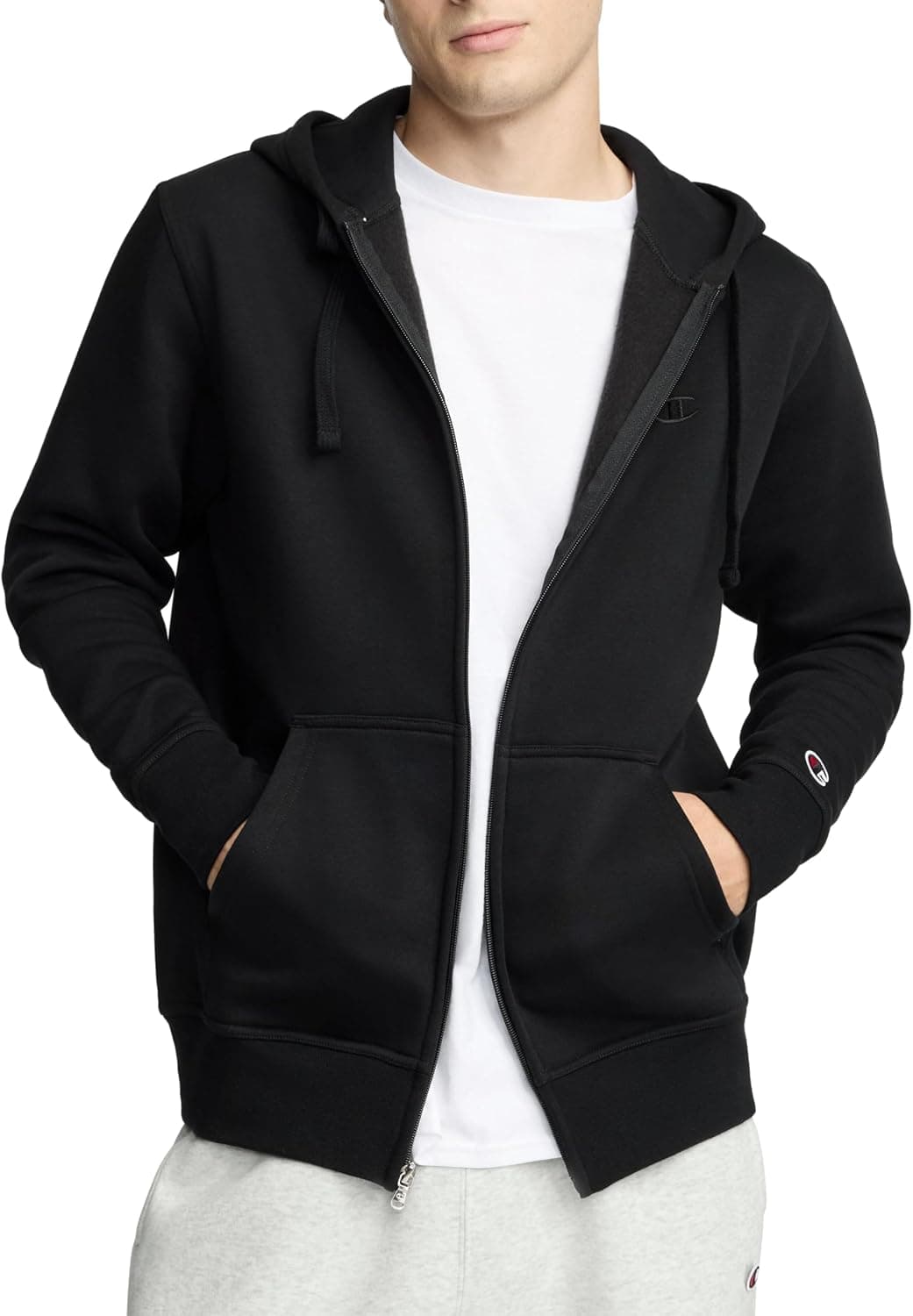 Champion Men's Powerblend Full-zip Hoodie, Standard Fit, Midweight Fleece