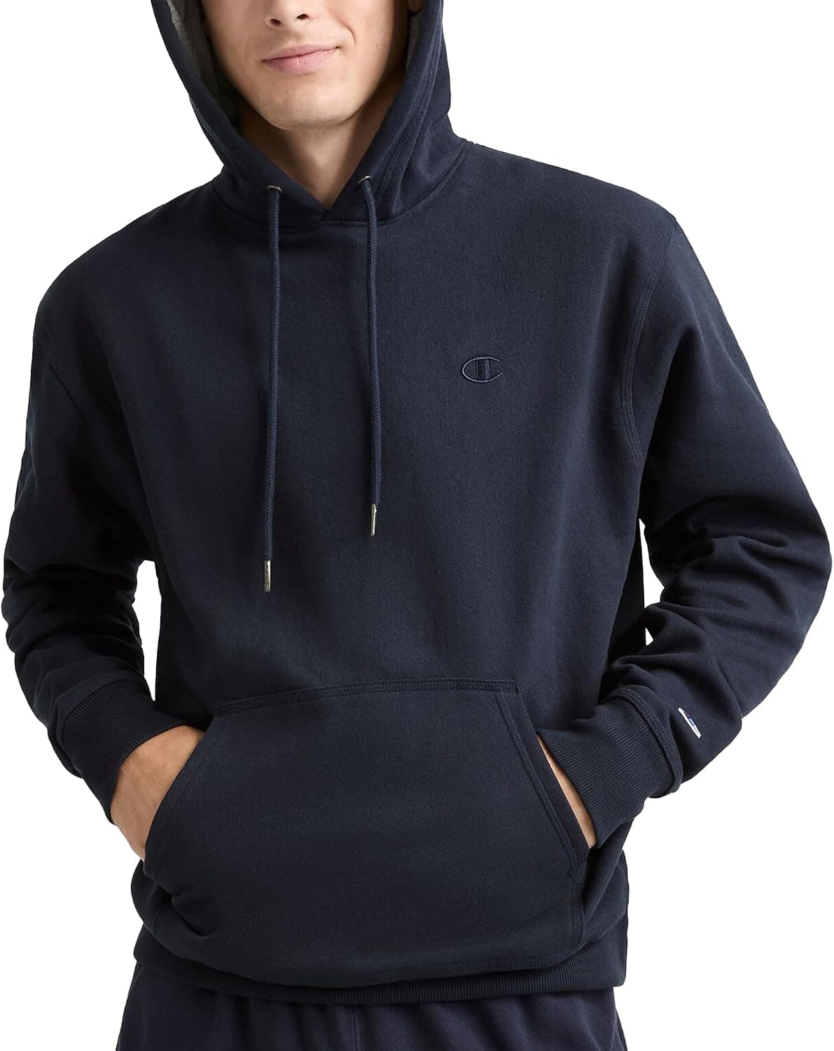 Champion Men's Pullover Fleece Hoodie, Standard Fit, Midweight, C Logo, Available in Regular and Big & Tall
