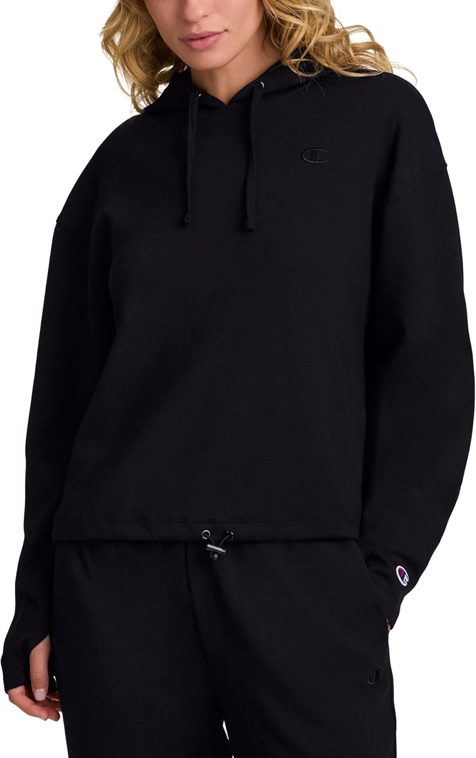 Champion Women's Pullover Hoodie With Bungee Cord, Standard Fit, Midweight Stretch Fabric