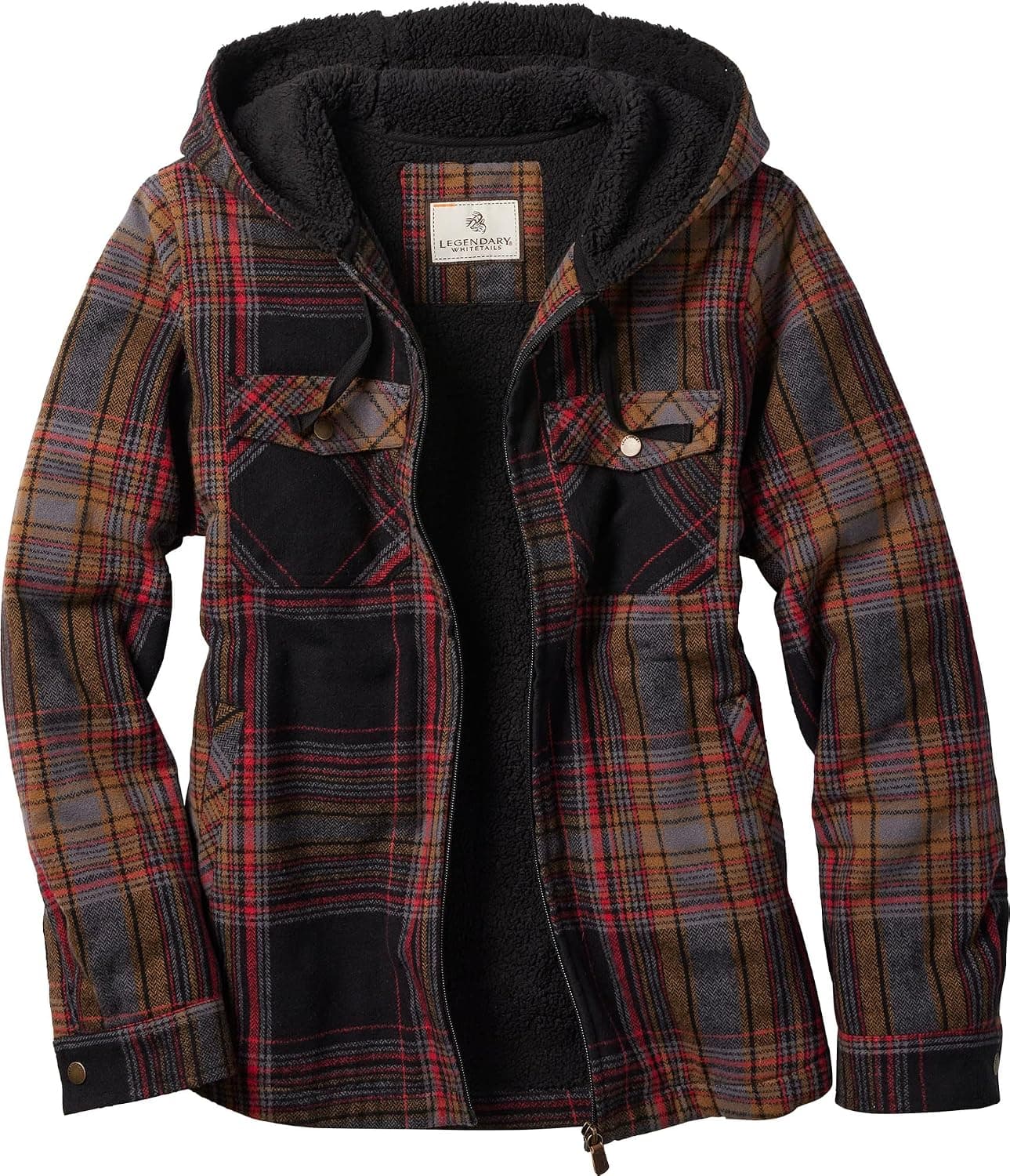 Legendary Whitetails Women's Hooded Shacket Berber Lined Shirt Jacket