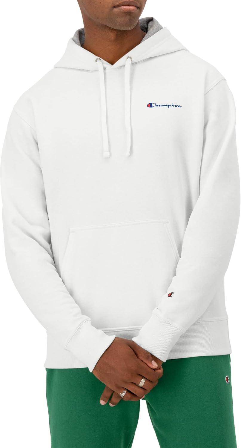 Champion mens Pullover Fleece Hoodie, Standard Fit, Midweight, C Logo, Available in Regular and Big & Tall