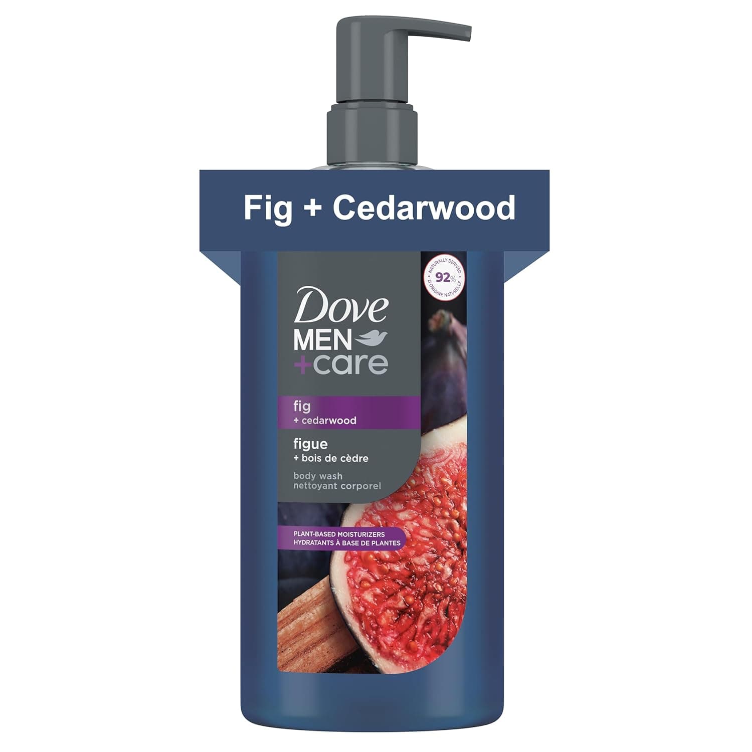 DOVE MEN Fig + Cedarwood Moisturizing Body Wash, Sulfate Free, 26 oz