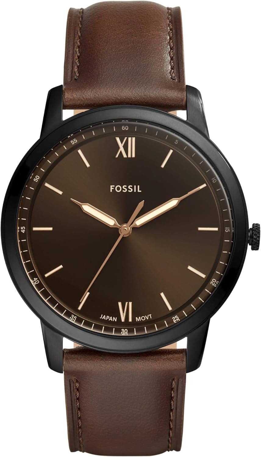 Fossil Men's Minimalist Quartz Stainless Steel Three-Hand Watch for Men